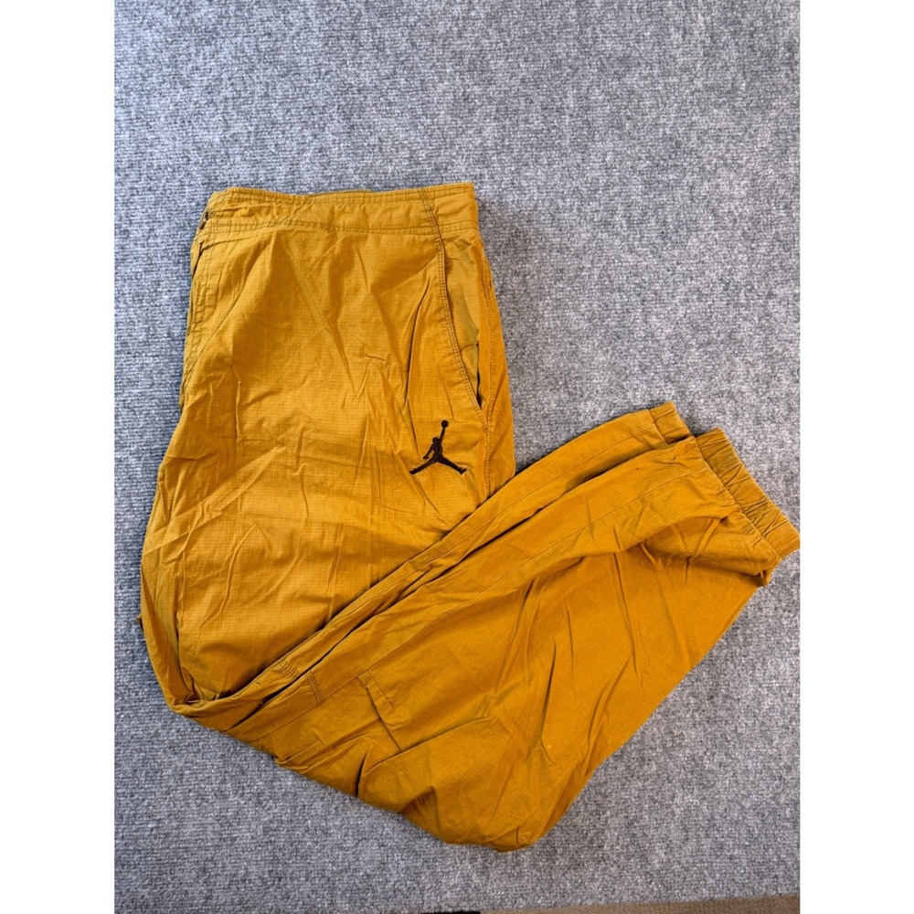 Jordan Brand Mens 44 Yellow Ochre Ripstop Joggers Tactical Streetwear Pants Nike